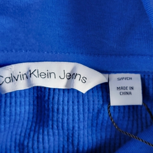 Calvin Klein Women's Waffle Knit Blue 3/4 Zip Long Sleeve Size Small New - Picture 3 of 9